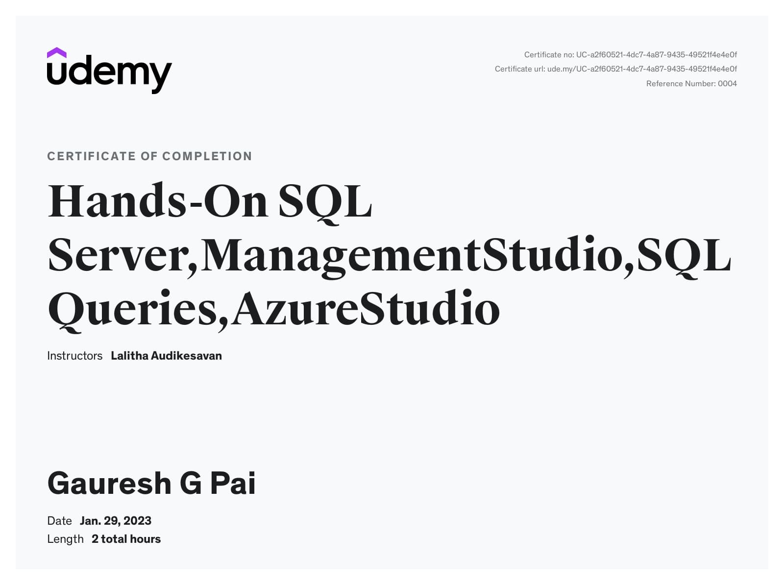 Certificate 3 screenshot