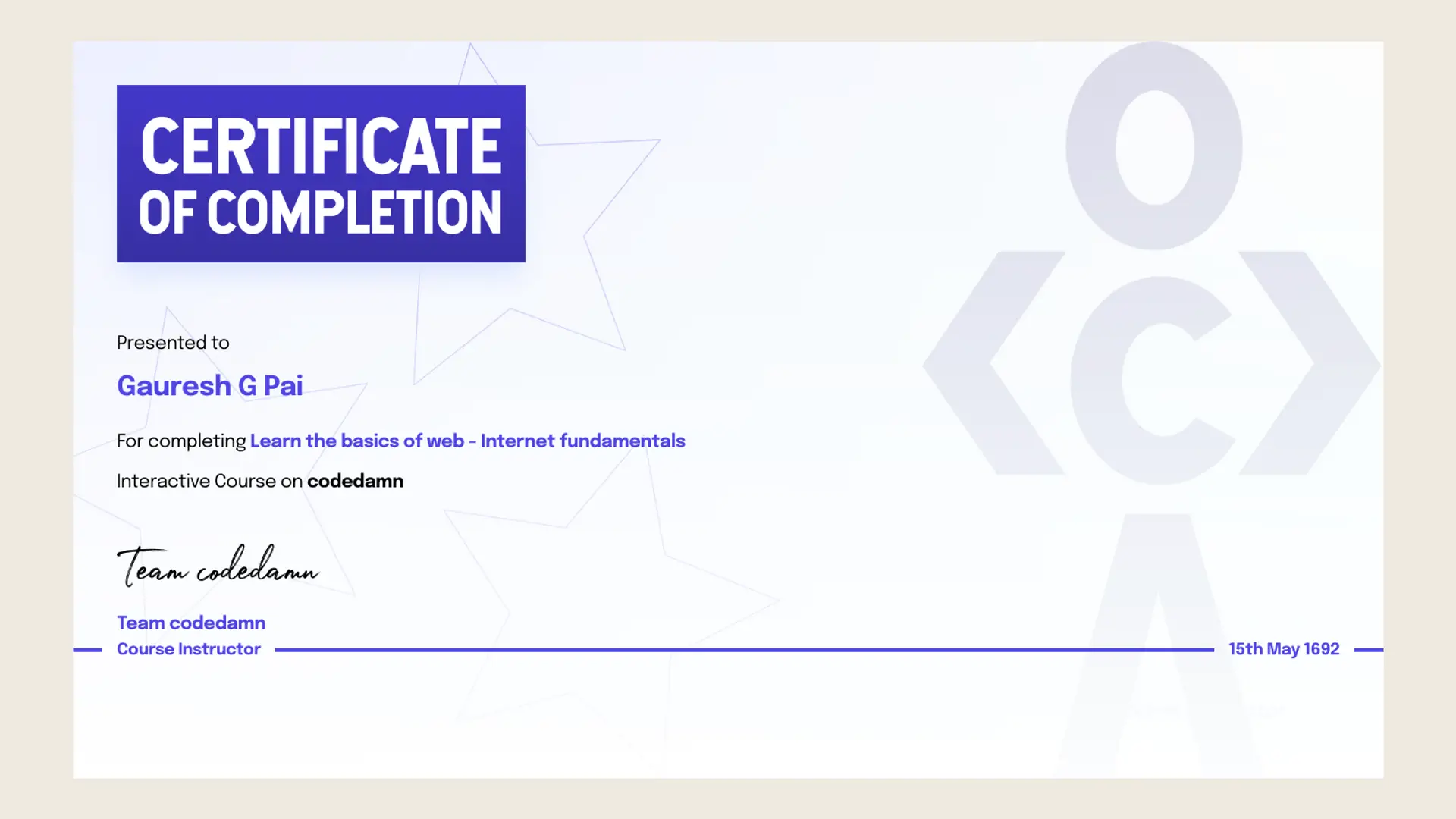 Certificate 6 screenshot