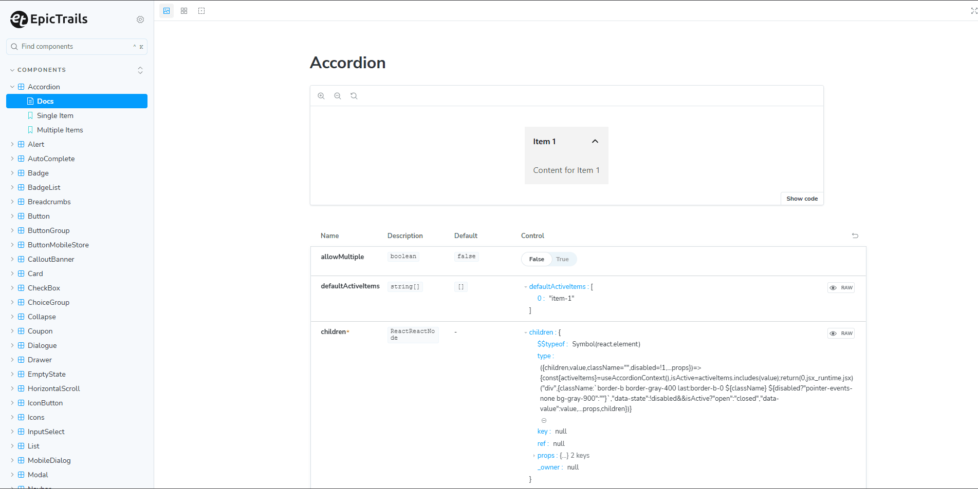 react-epic-trails-ds screenshot