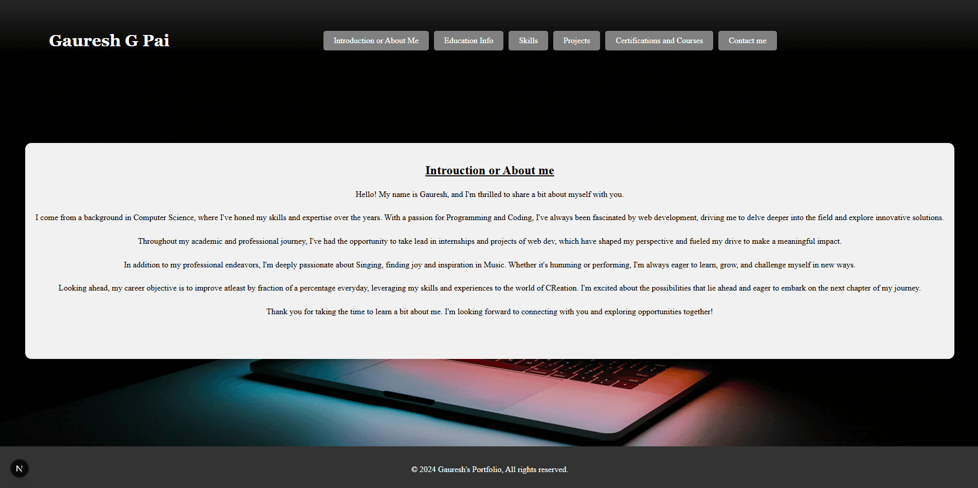 old_portfolio screenshot