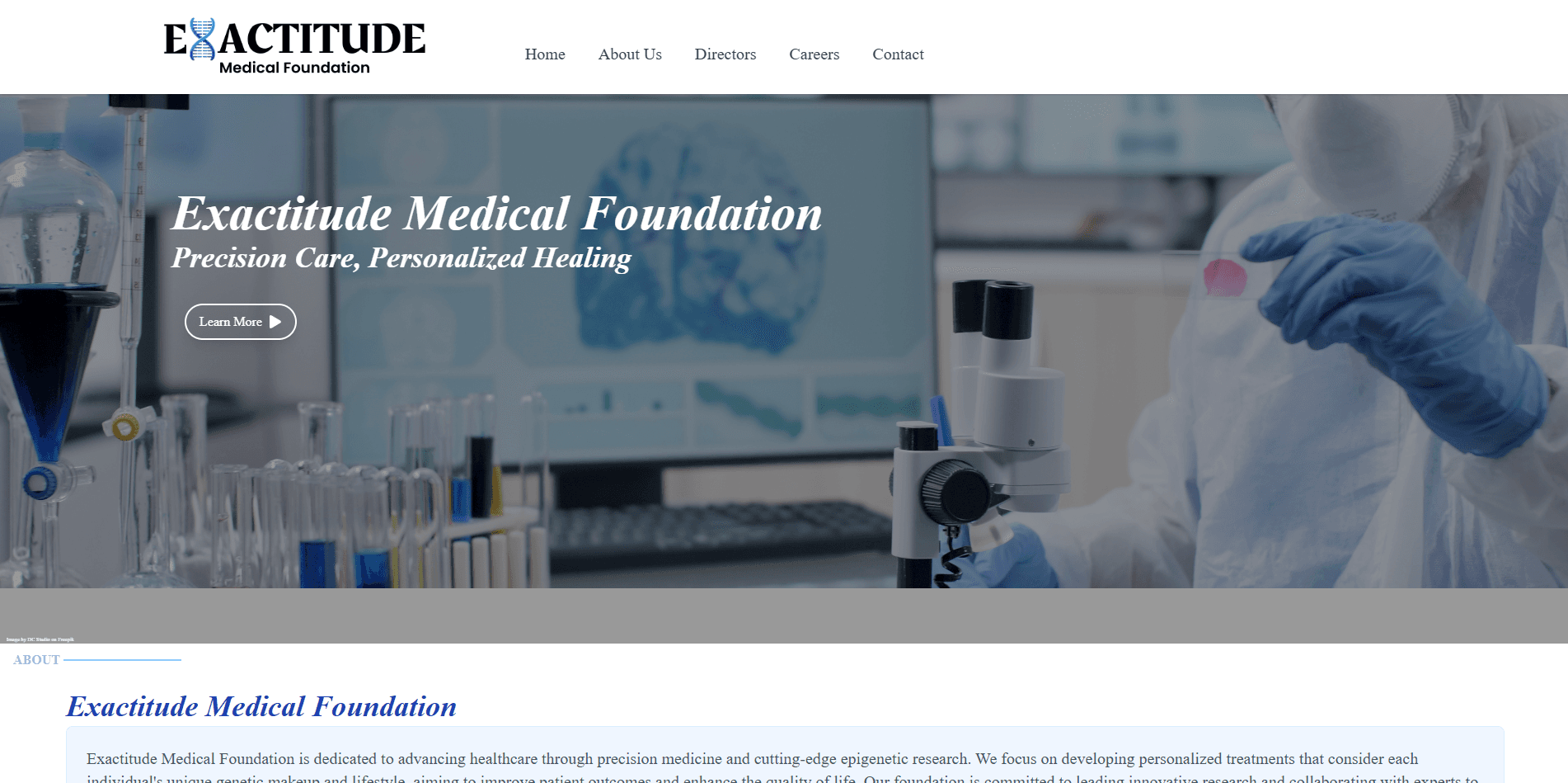 Exactitude Medical Foundation screenshot