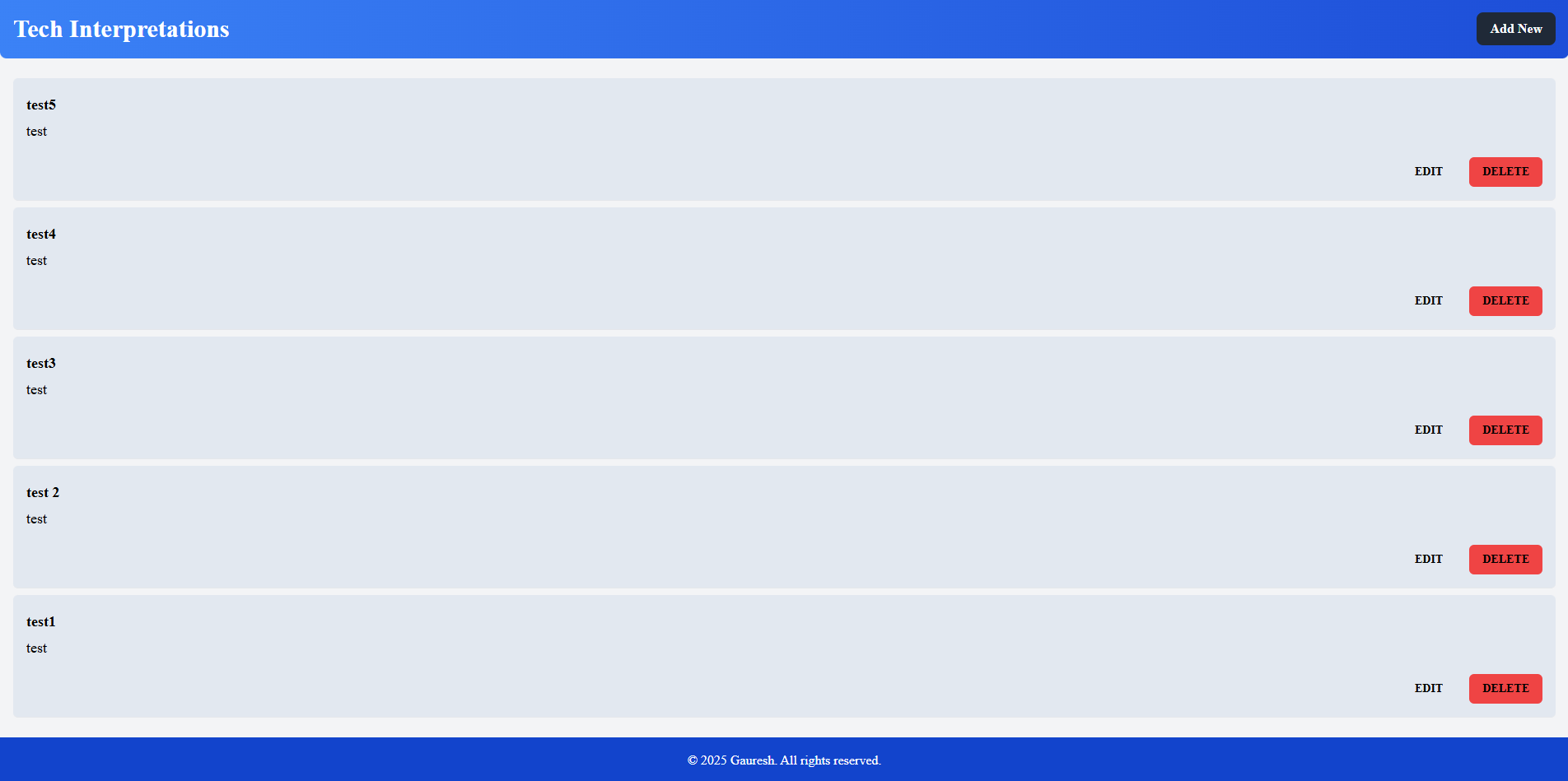 Interpretations-Management-App screenshot